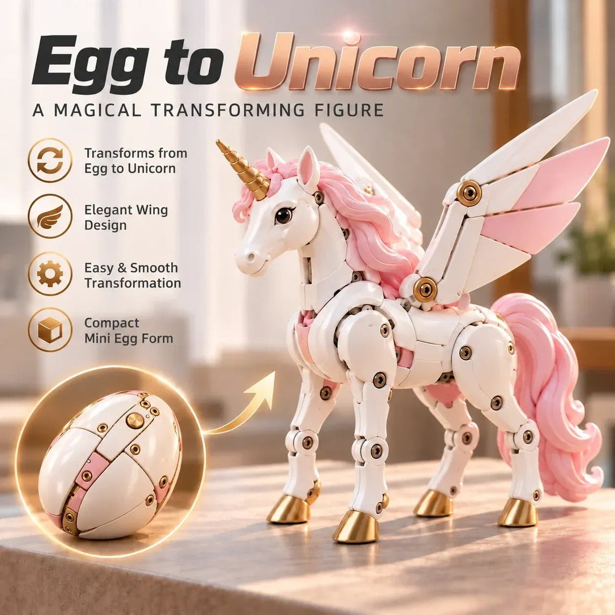 Rosewing Unicorn mechanical creature and matching egg form.