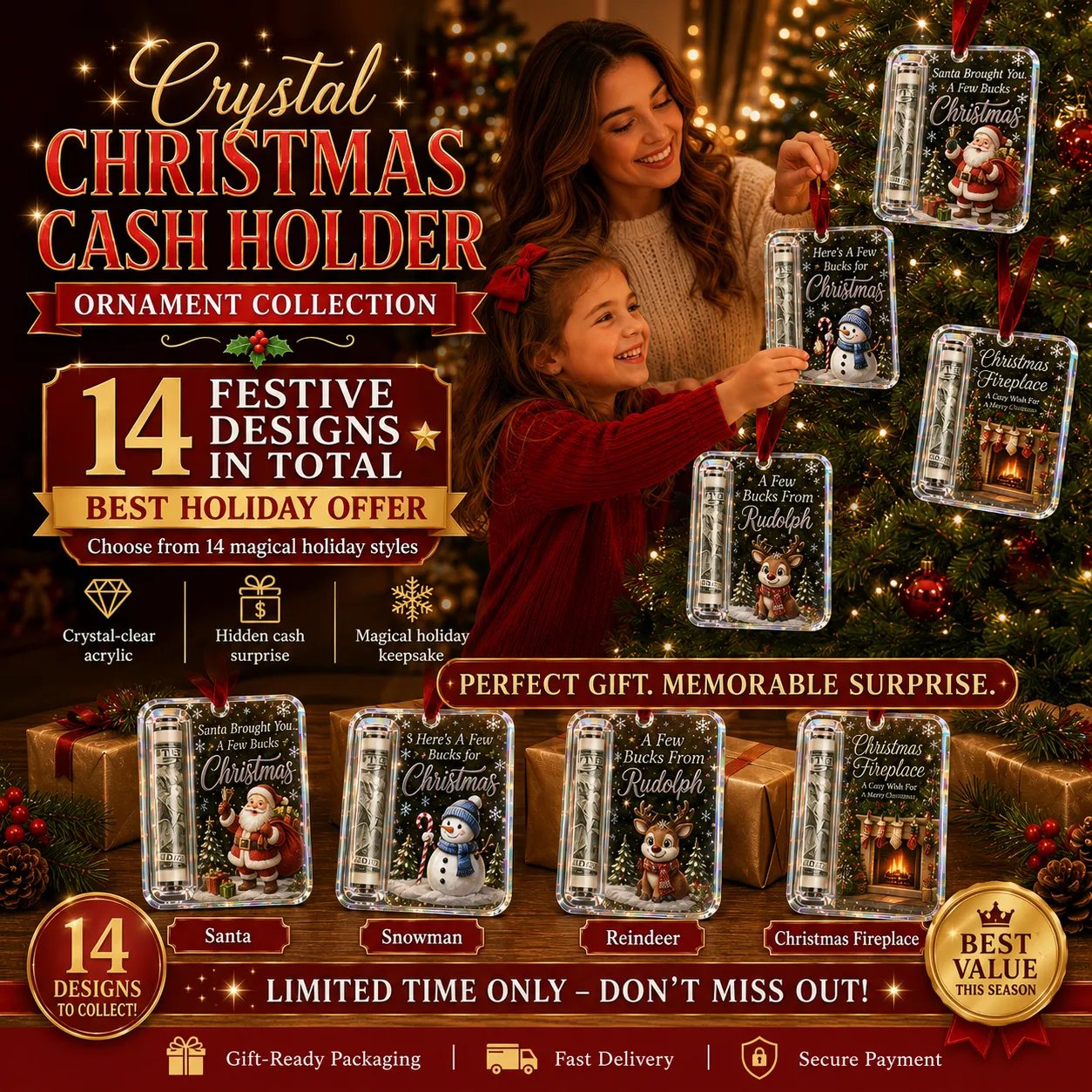 🔥Last Day 49% OFF - ✨🎄Festive Cash Pocket Ornament – A Playful Way to Gift Money