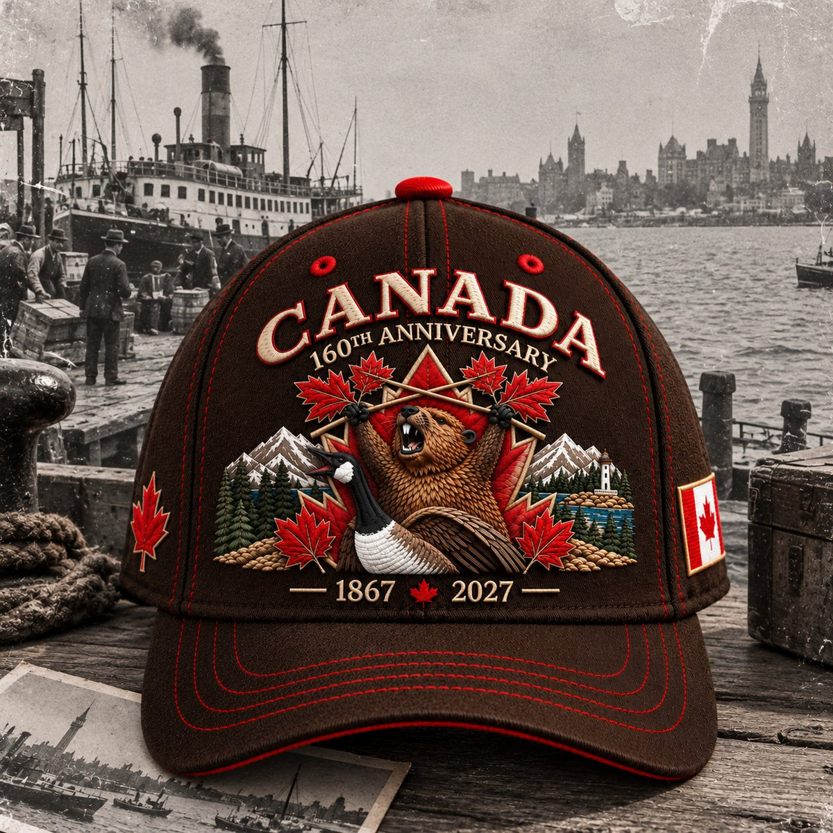 🍁100% Cotton Canada 160th Anniversary 1867–2027 – Premium Embroidered Heritage Cap-❤Ultra-Breathable & Lightweight Comfort & Unisex