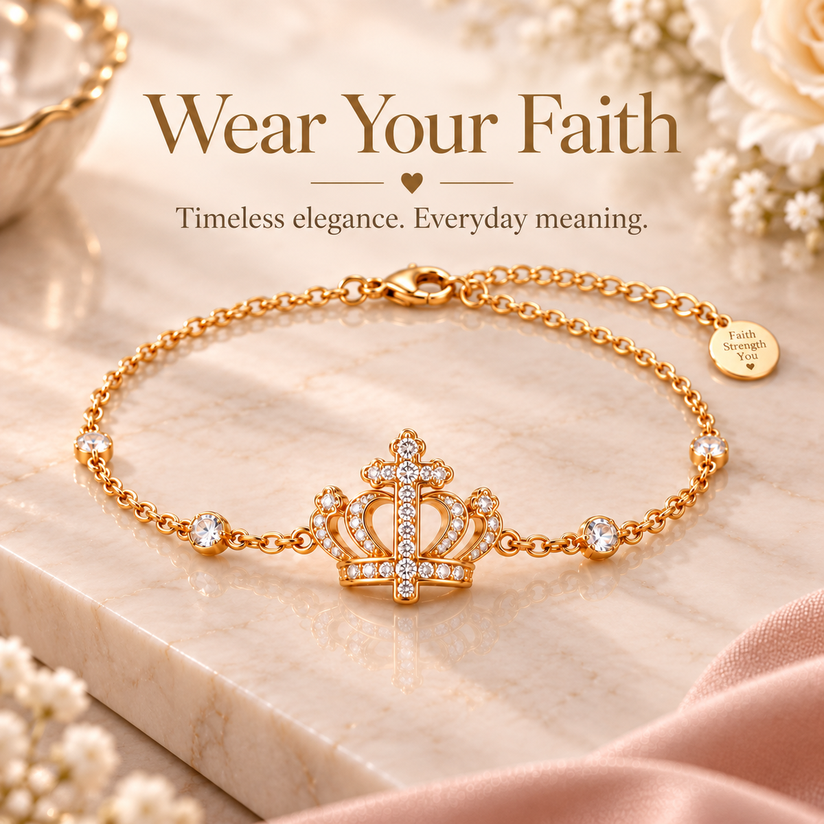 ⏰LAST DAY 49% OFF 👑✝️Crown of Faith Cross Bracelet