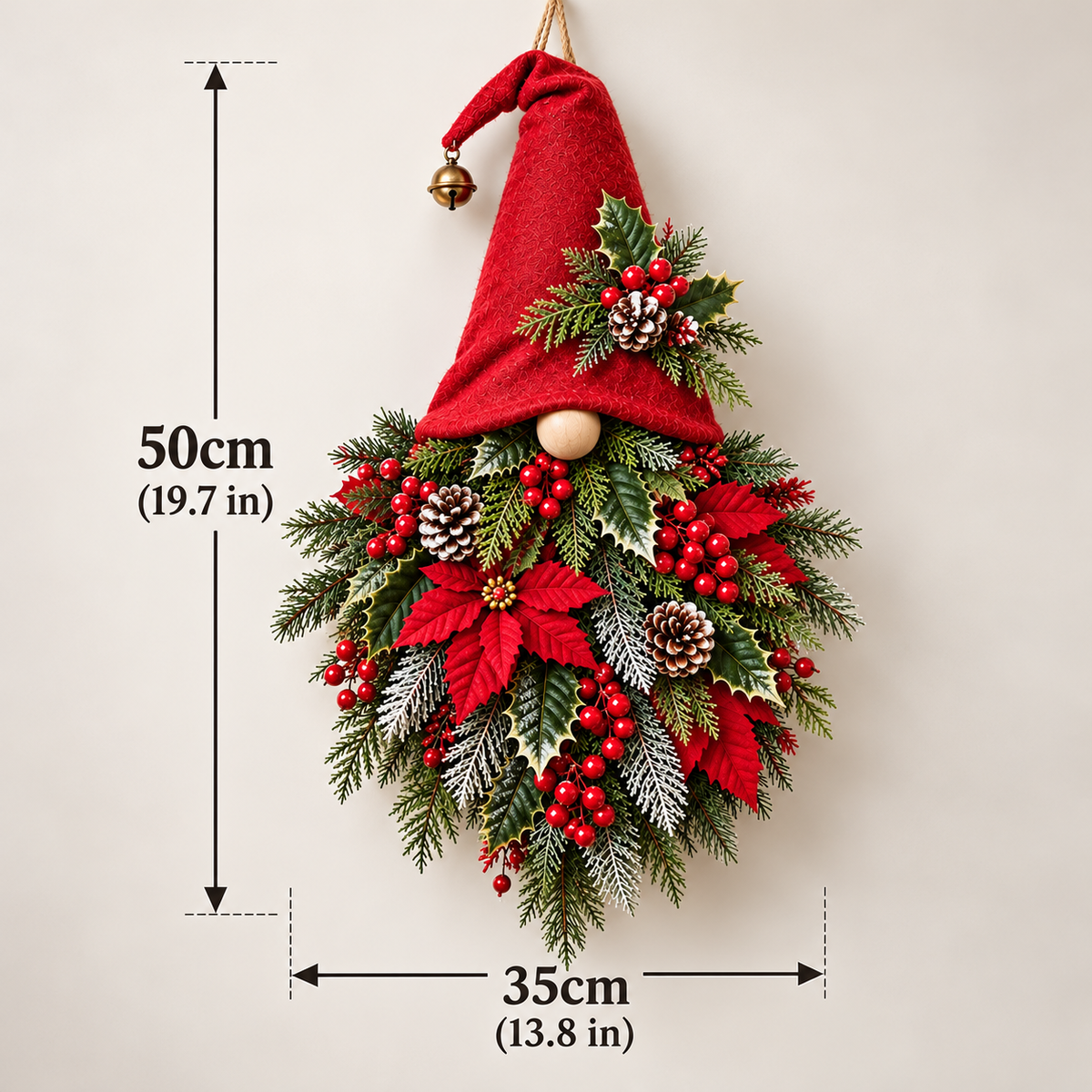 🎄🧙♂️ Christmas Evergreen Gnome Door Hanger