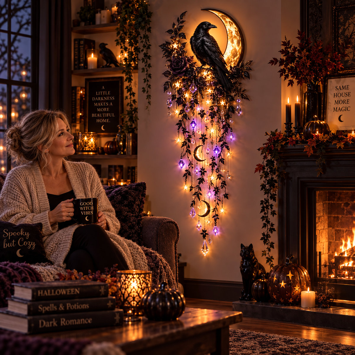 Nestmiro®✨ Enchanted Halloween Cascade Lights | Gothic Hanging Wall Decor – 5 Styles