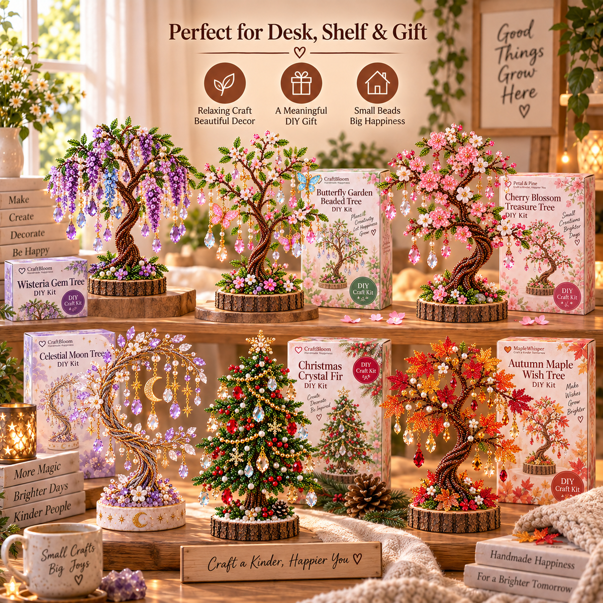 🔥😍DIY Beaded Tree Craft Kit – Handmade Home Decor🌳