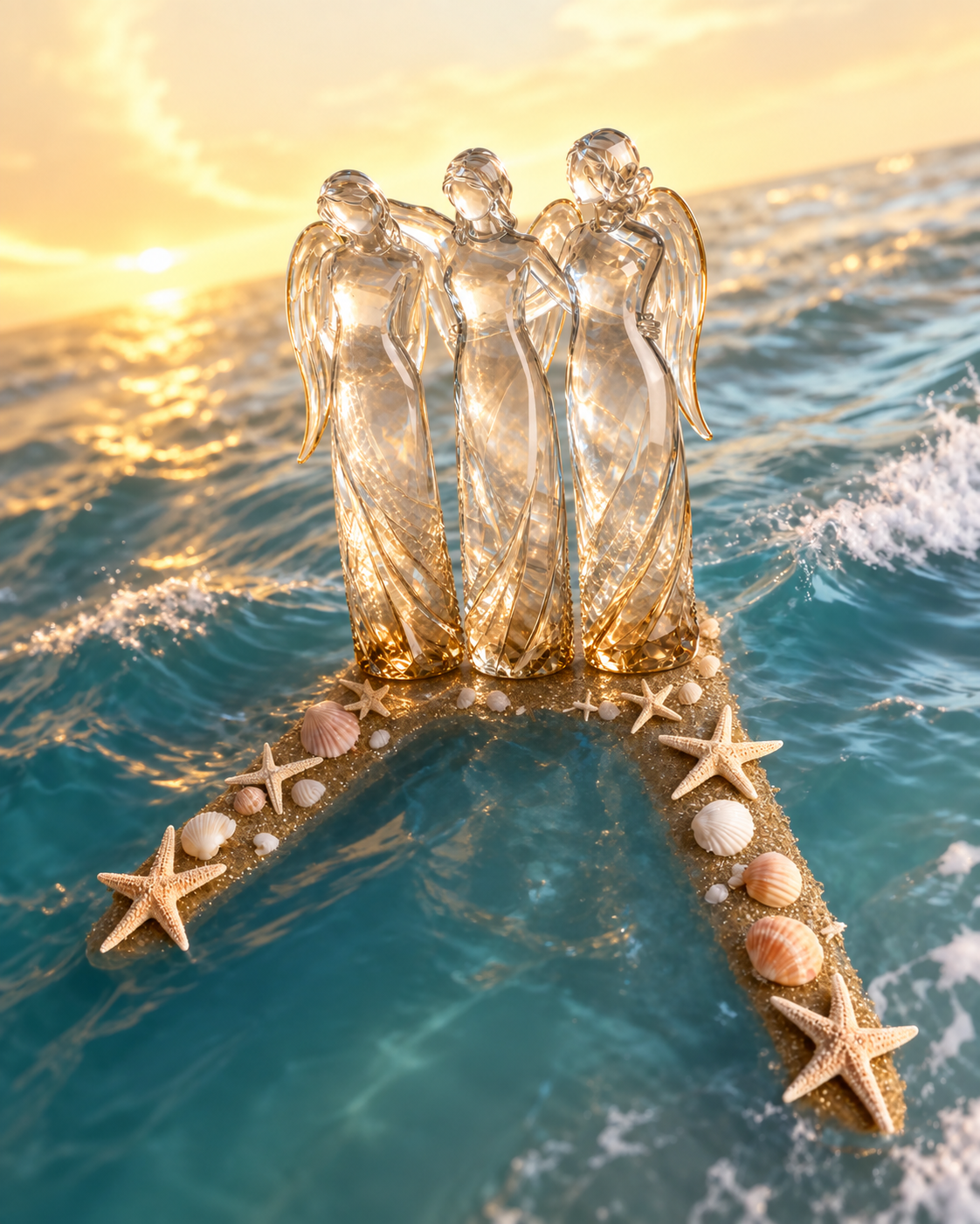 👩🏻🤝👩🏻Sisters by My Side, Celebrates Friendships Three Sisters Sculpture
