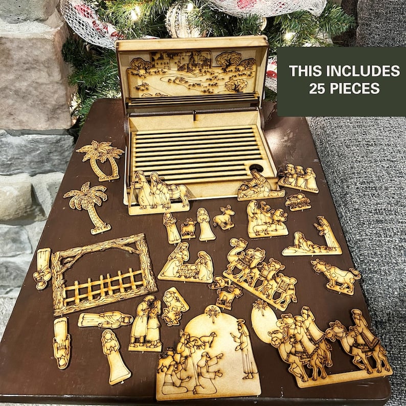 ✝️Handcrafted Nativity Scene Set – A Unique Religious Heirloom