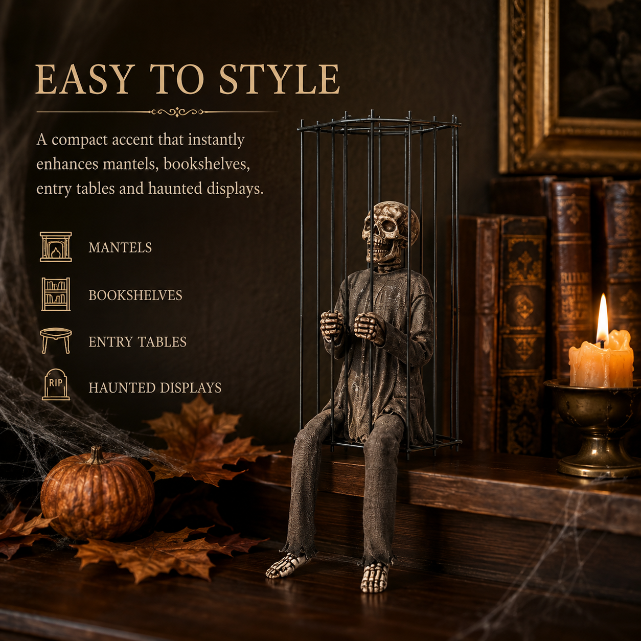 ๐The Forgotten Prisoner Caged Skeleton Shelf Sitter