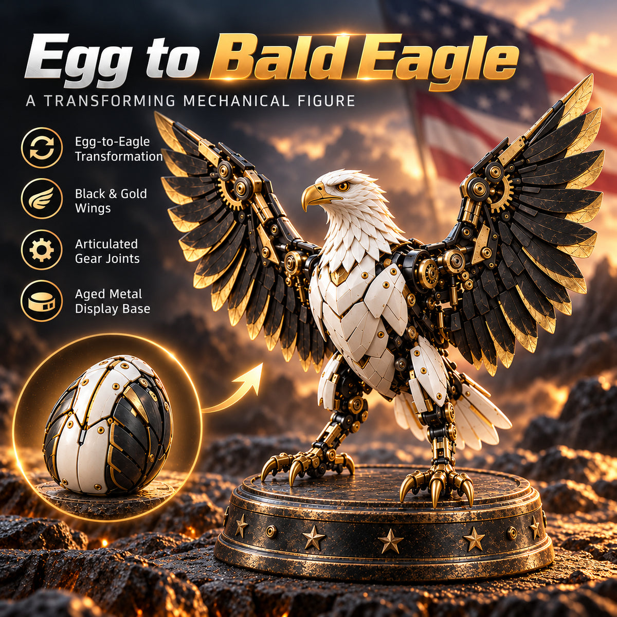 Storm Eagle mechanical creature and matching egg form.