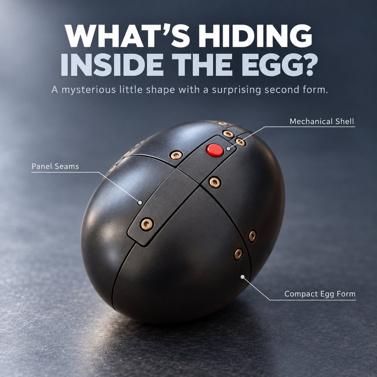 Shadow Dragon egg with a dark metallic finish and gold-tone details.