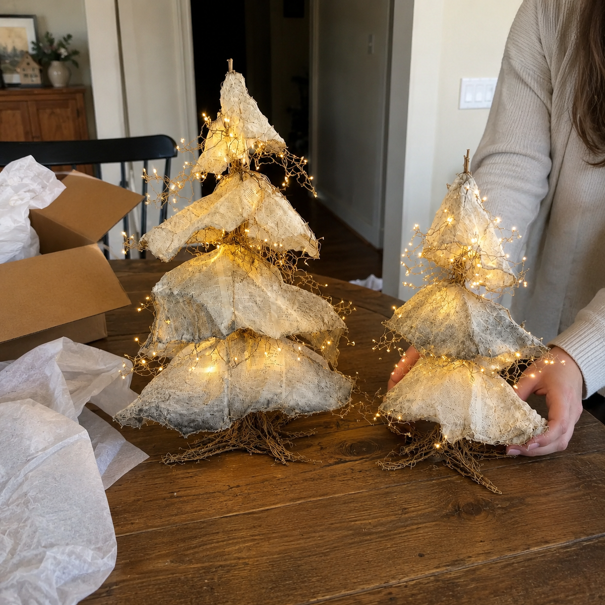 Windswept Winter Trees styled at home