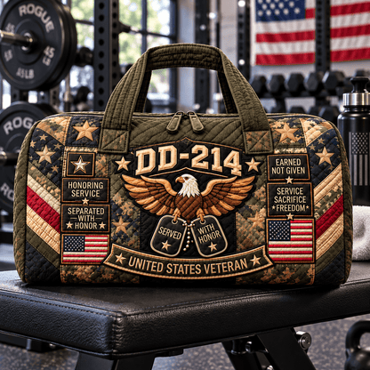us100% Handmade DD-214 Veteran Honor Quilted Duffel Bag(𝐌𝐢𝐜𝐡𝐚𝐞𝐥 𝐇𝐚𝐫𝐫𝐢𝐬 𝐇𝐚𝐧𝐝𝐦𝐚𝐝𝐞®)
