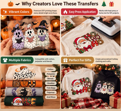 🎃🎄Festive DTF Transfer Collection—Create Custom Apparel From Fall to Winter