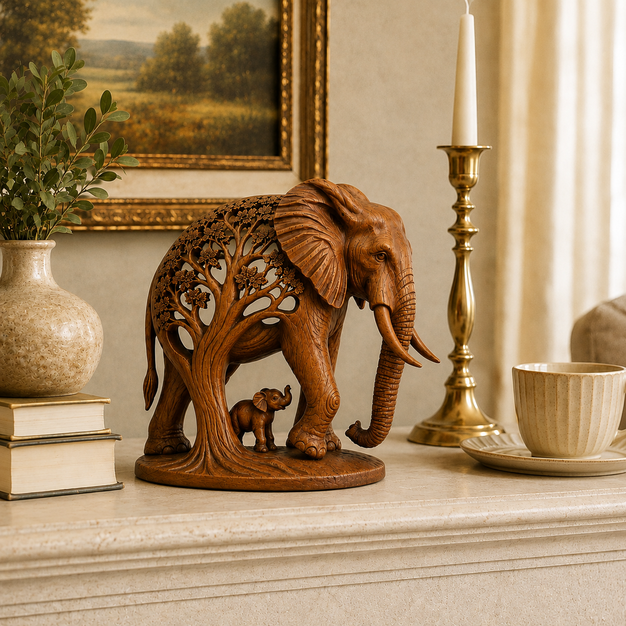 Elephant Family Tree Sculpture