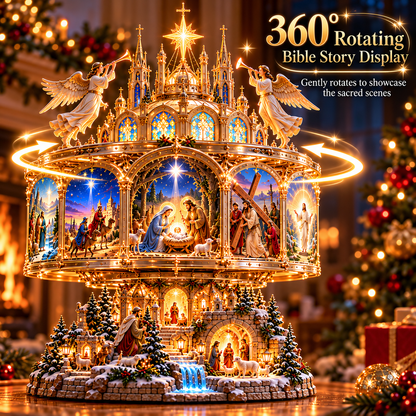 ✝️✨Journey of Faith™ – 360° Rotating Bible Story Light & Nativity Projector
