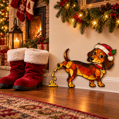 🔥🥰Funny Peeing Dachshund Christmas Decoration – A Hilarious Holiday Accent