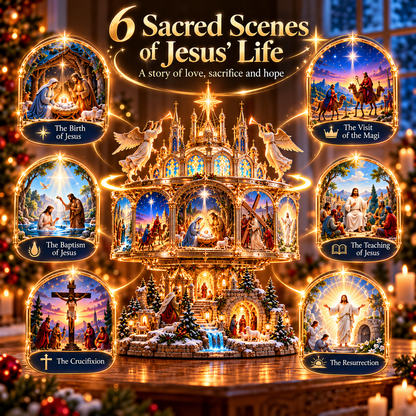✝️✨Journey of Faith™ – 360° Rotating Bible Story Light & Nativity Projector