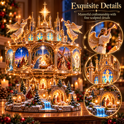 ✝️✨Journey of Faith™ – 360° Rotating Bible Story Light & Nativity Projector