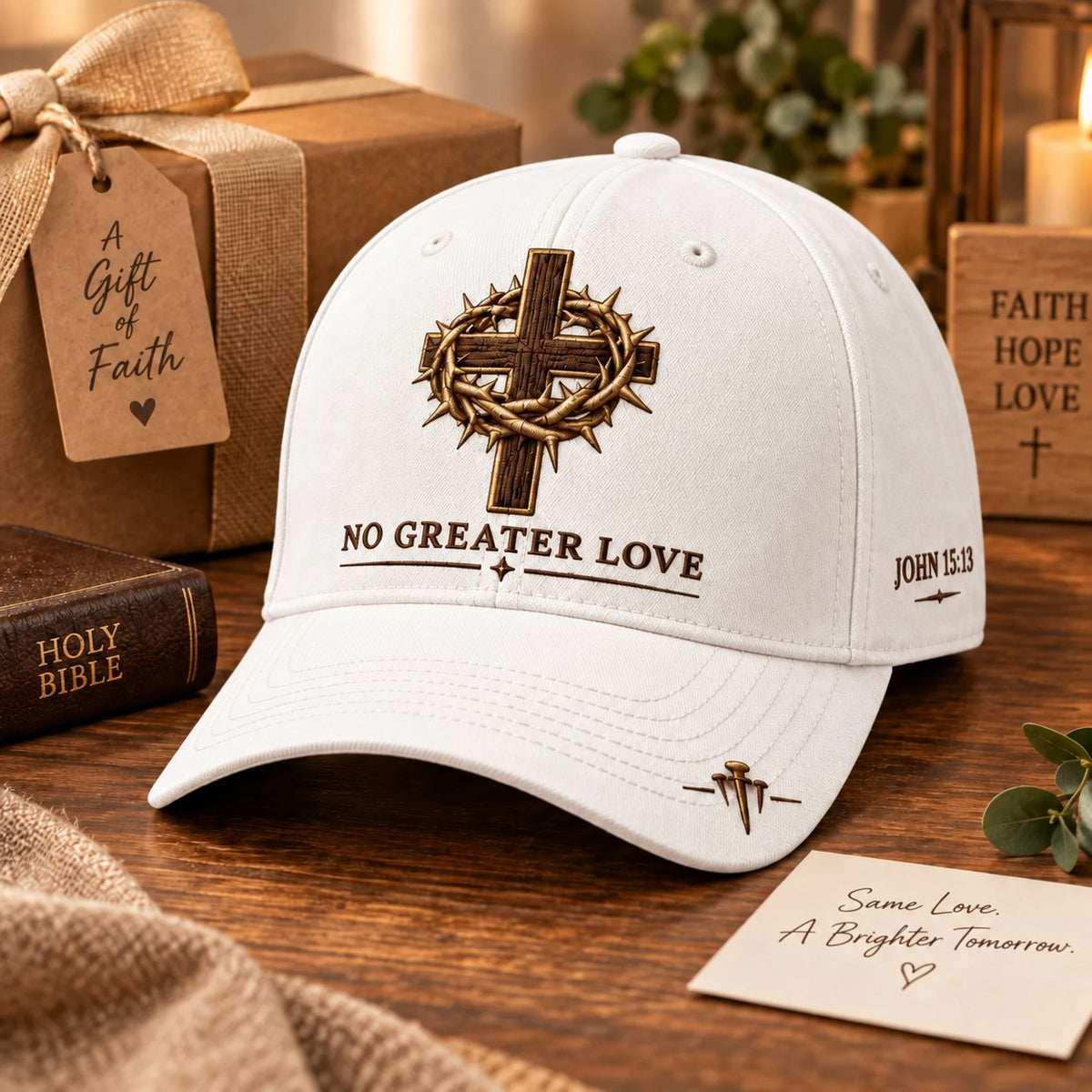 ✝️John 15:13 “No Greater Love” Christian Cap✨Wear a Daily Reminder of Faith, Sacrifice, and the Love That Gave Everything.