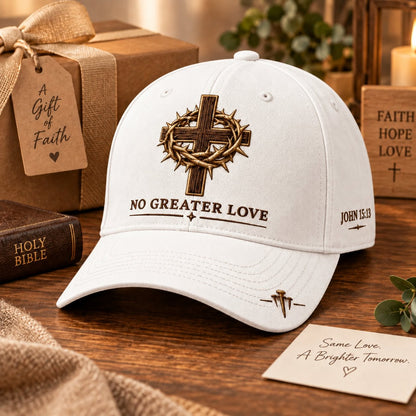 ✝️John 15:13 “No Greater Love” Christian Cap✨Wear a Daily Reminder of Faith, Sacrifice, and the Love That Gave Everything.