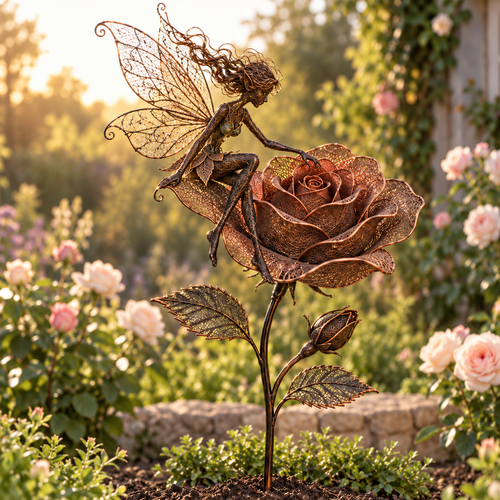🌹 Enchanted Rose Fairies – Whimsical Garden Sculpture Collection