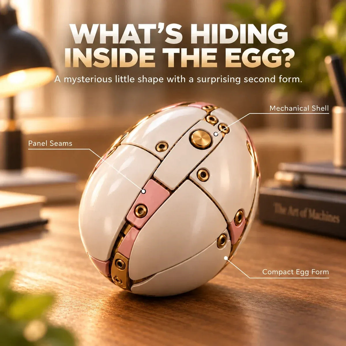 Rosewing Unicorn egg with ivory panels and pink and gold accents.