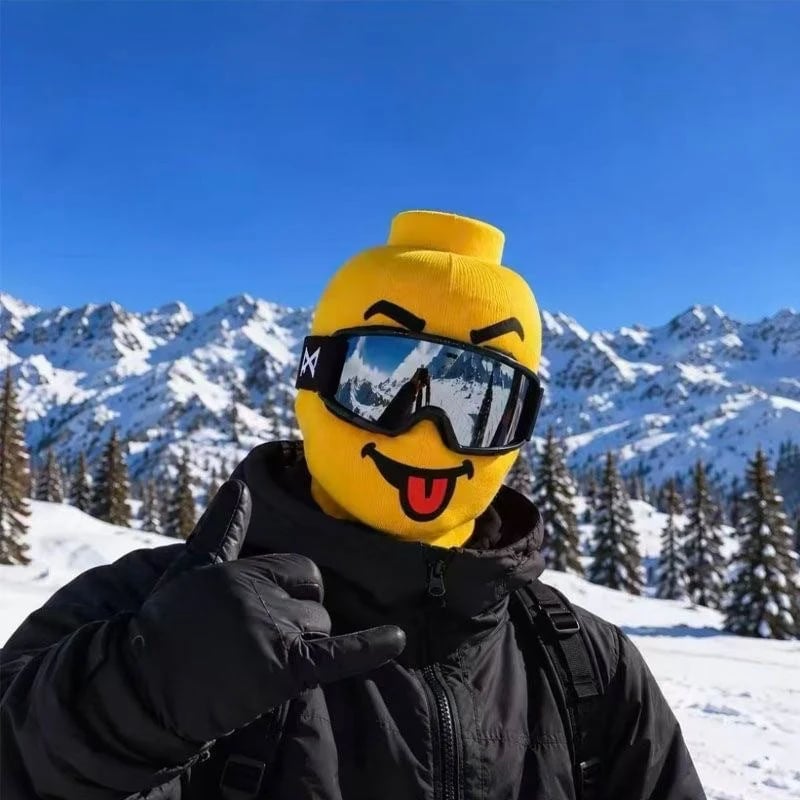 🔥🤣Yellow Blockhead Ski Mask – A Bold and Hilarious Look