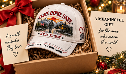 🧢100% Cotton RED Friday Come Home Safe Baseball Cap-❤Ultra-Breathable & Lightweight Comfort & Unisex