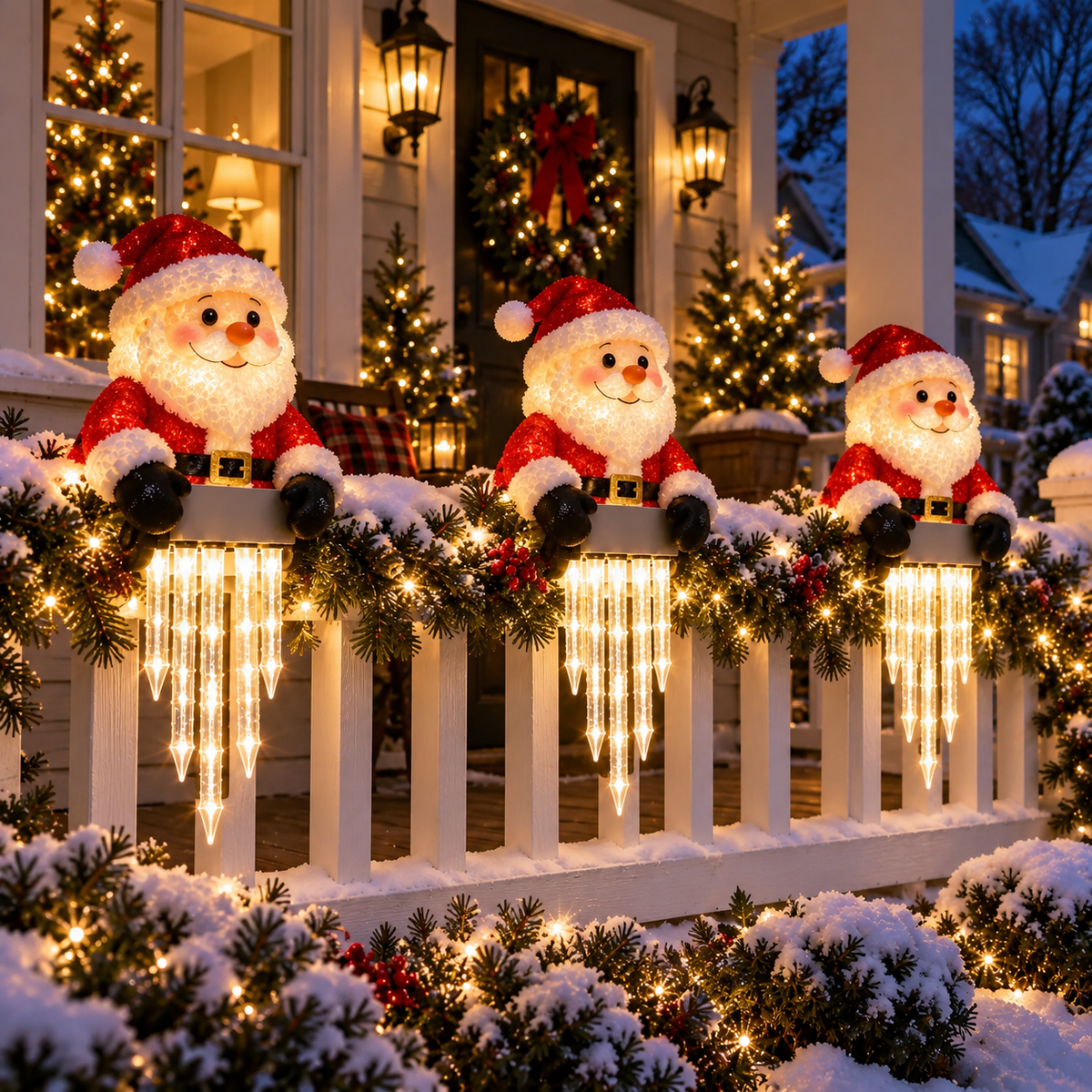 2027 Nestmiro® Christmas Glow Friends Icicle Railing Lights