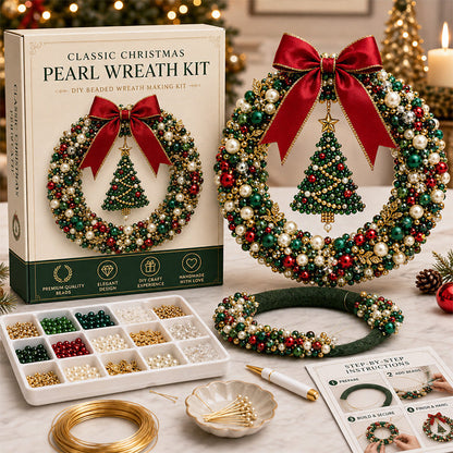💎🎀DIY Beaded Christmas Wreath Kit – Create Your Own Holiday Door Décor