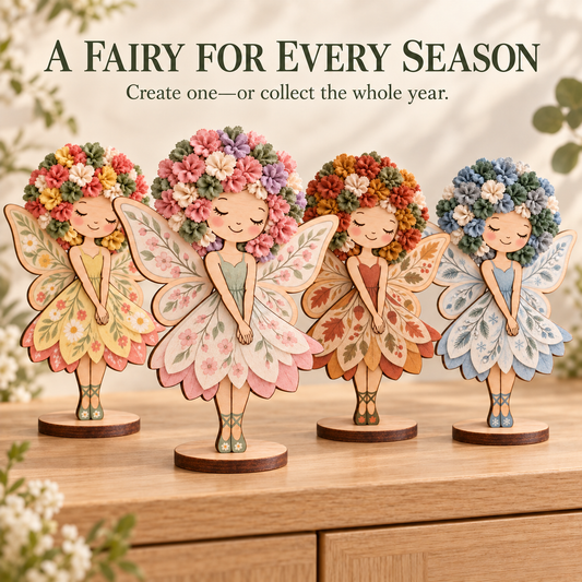🧚✨DIY Flower Fairy Wooden Craft Kit – Create Your Own Fabric Flower Fairy