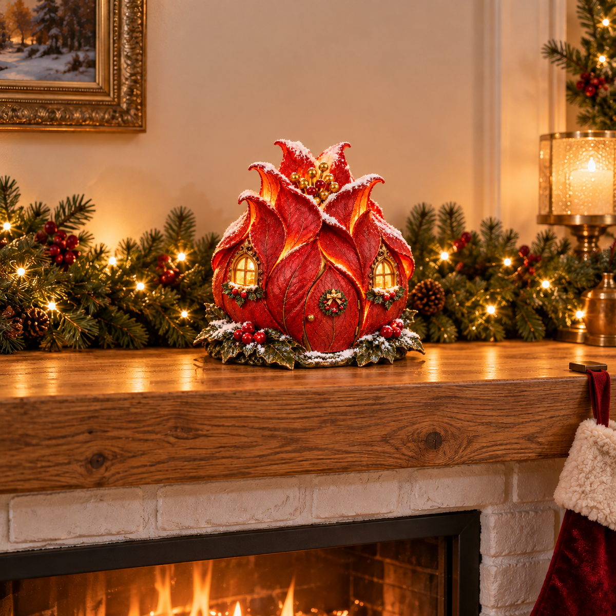 ✨🌺Christmas in Bloom – Lighted Fairy & Flower Cottage Collection
