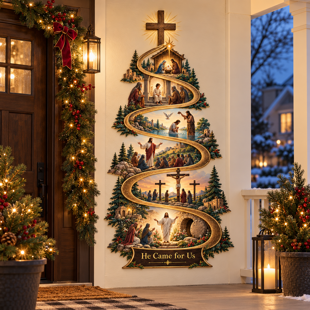 ✝️ He Came for Us – Nativity to Resurrection Wall Decor