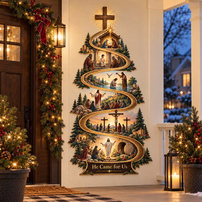 ✝️ He Came for Us – Nativity to Resurrection Wall Decor