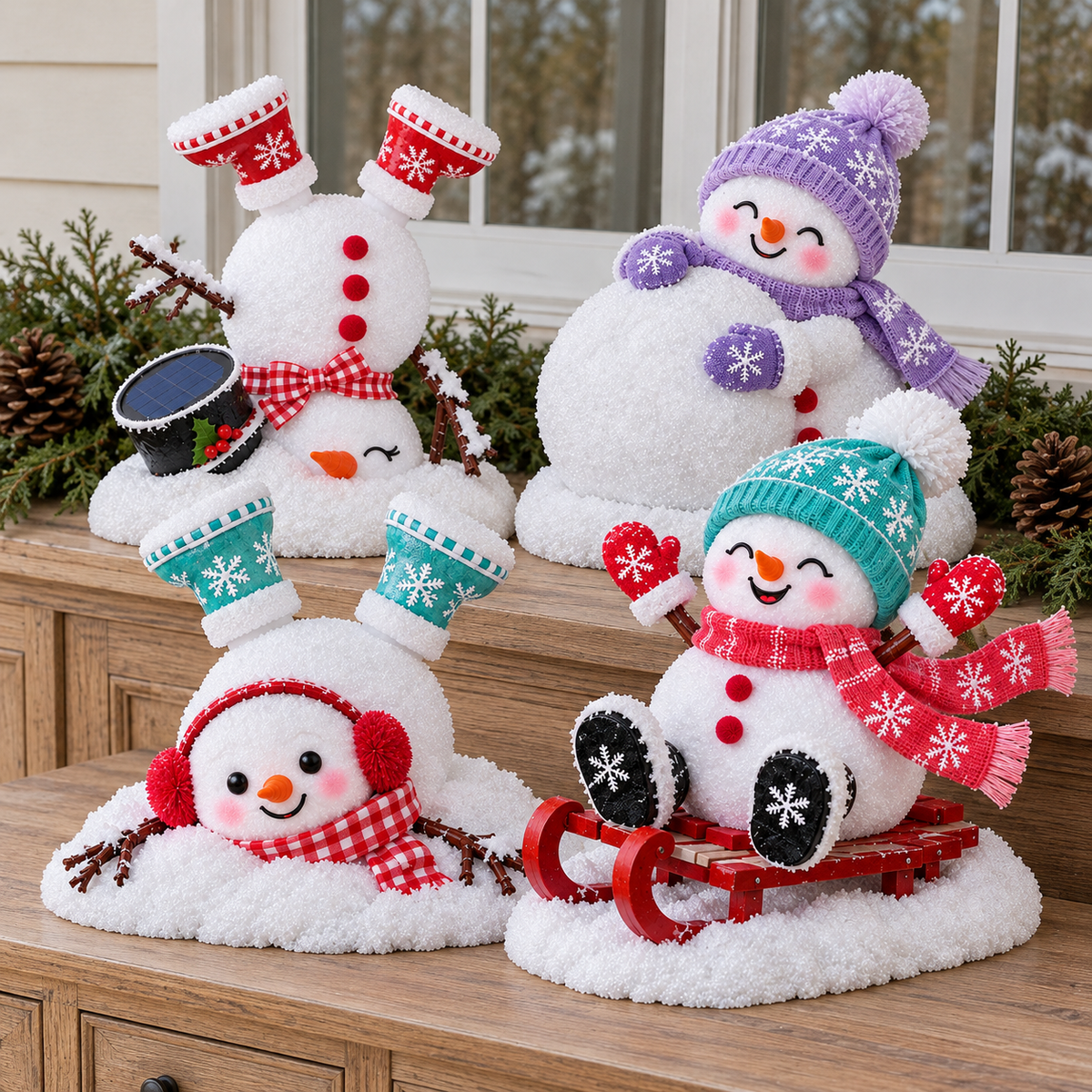 🔥☃️ Jolly Snowman Friends – 4 Glowing Holiday Designs