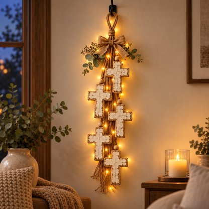 ✝️Faith & Grace Rustic Cross Wall Hanging