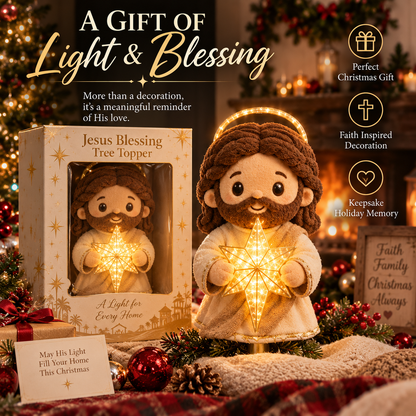 🙏 Cute Jesus Christmas Tree Topper – A Touch of Faith for the Holidays