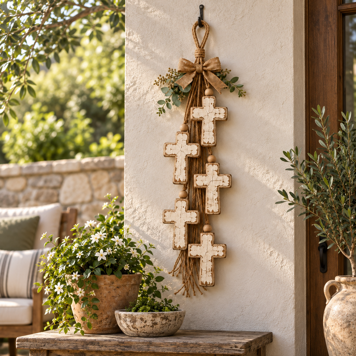 ✝️Faith & Grace Rustic Cross Wall Hanging