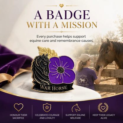 🎁 2027 Fellime®Limited Edition War Horse Purple Poppy 111th Anniversary Remembrance Brooch