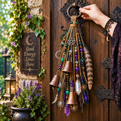 ⭐2026 USA Sale: Up to 50% OFF -🔮Witchy Door Charm - Bells, Crystals & Celestial Hanging Decor