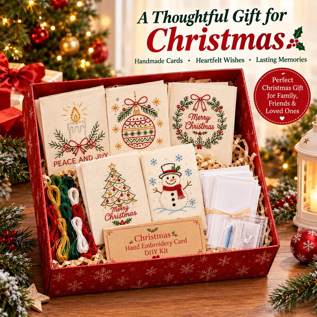 Hand embroidery greeting card DIY kit