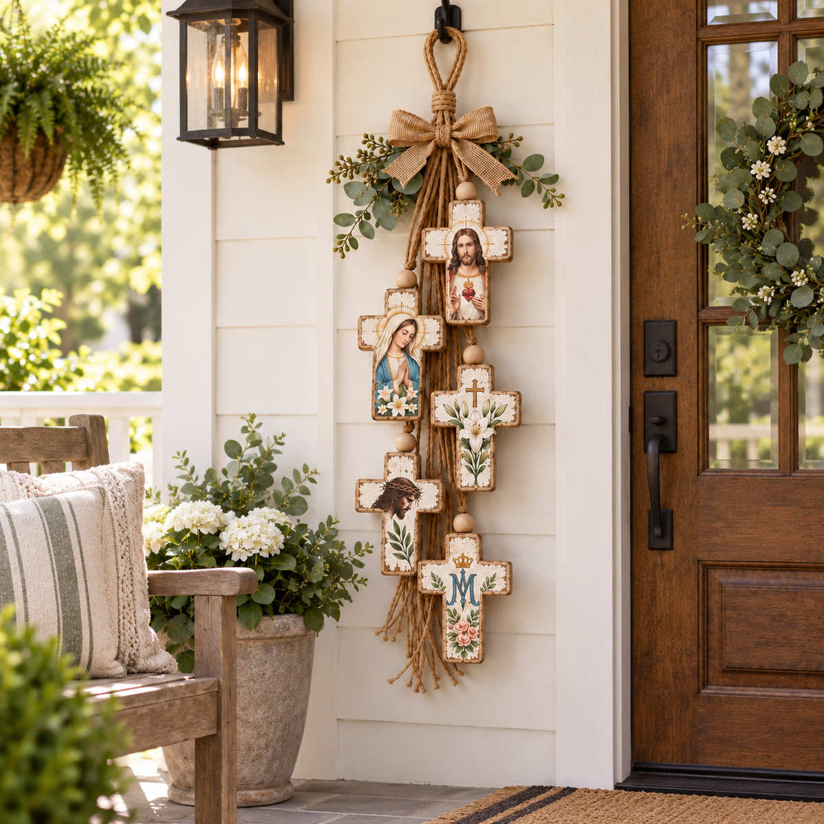 ✝️Faith & Grace Rustic Cross Wall Hanging