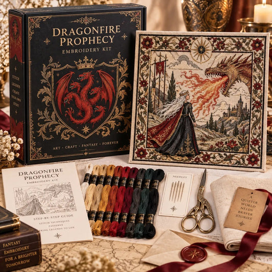 🧘Relaxing & Beginner-Friendly- 🐉 Dragonfire Prophecy DIY Embroidery Kit