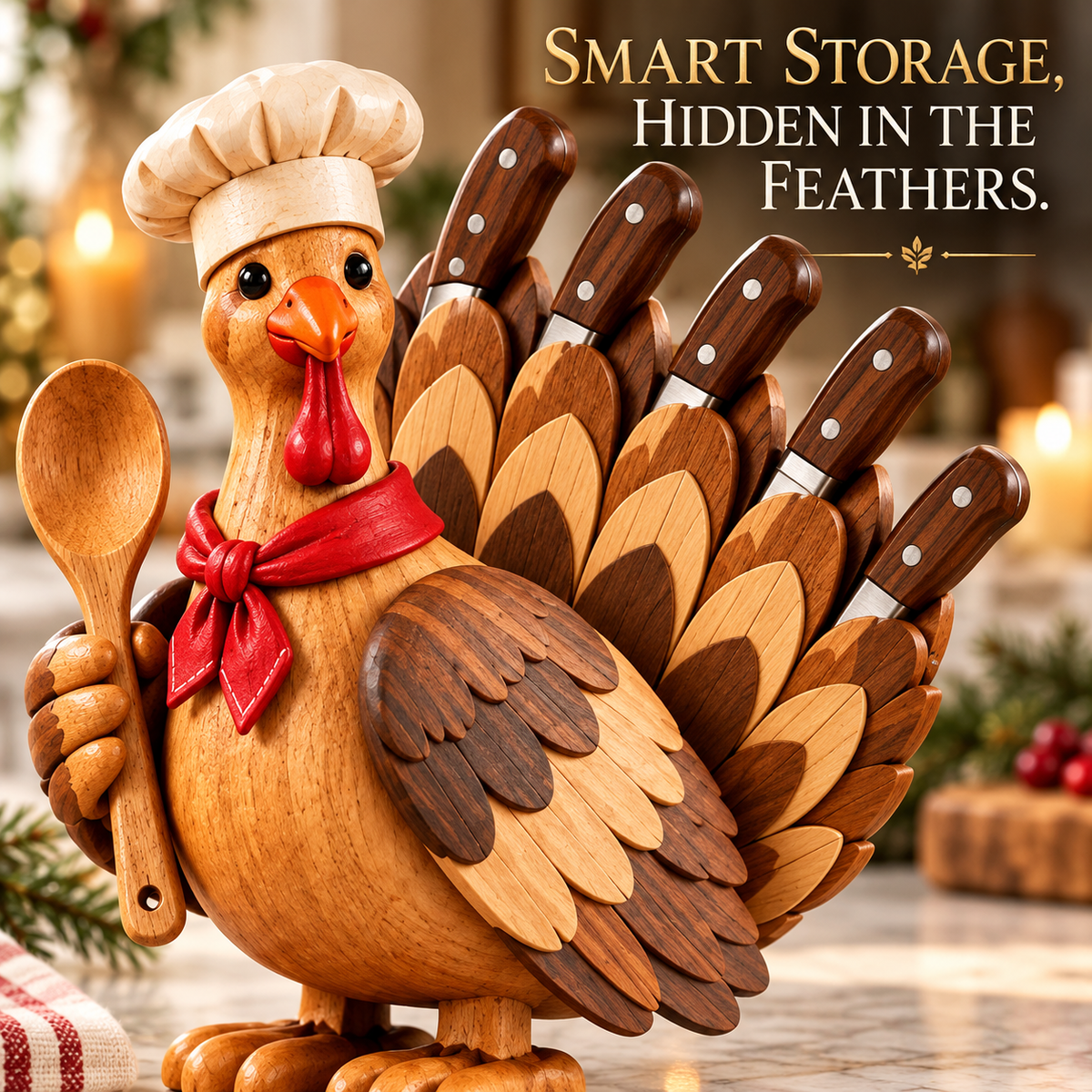 🦃🔥 Gobble & Gather Turkey Chef Knife Holder