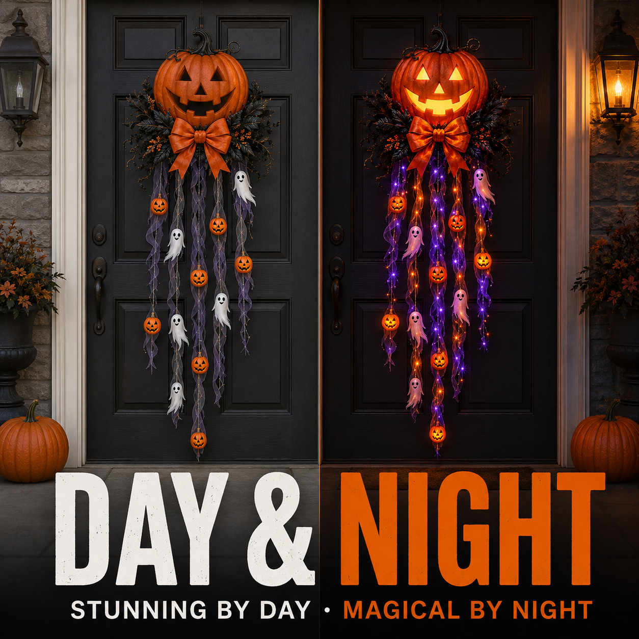 👻 Lighted Pumpkin & Ghost Door Cascade🛒