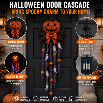 👻 Lighted Pumpkin & Ghost Door Cascade🛒