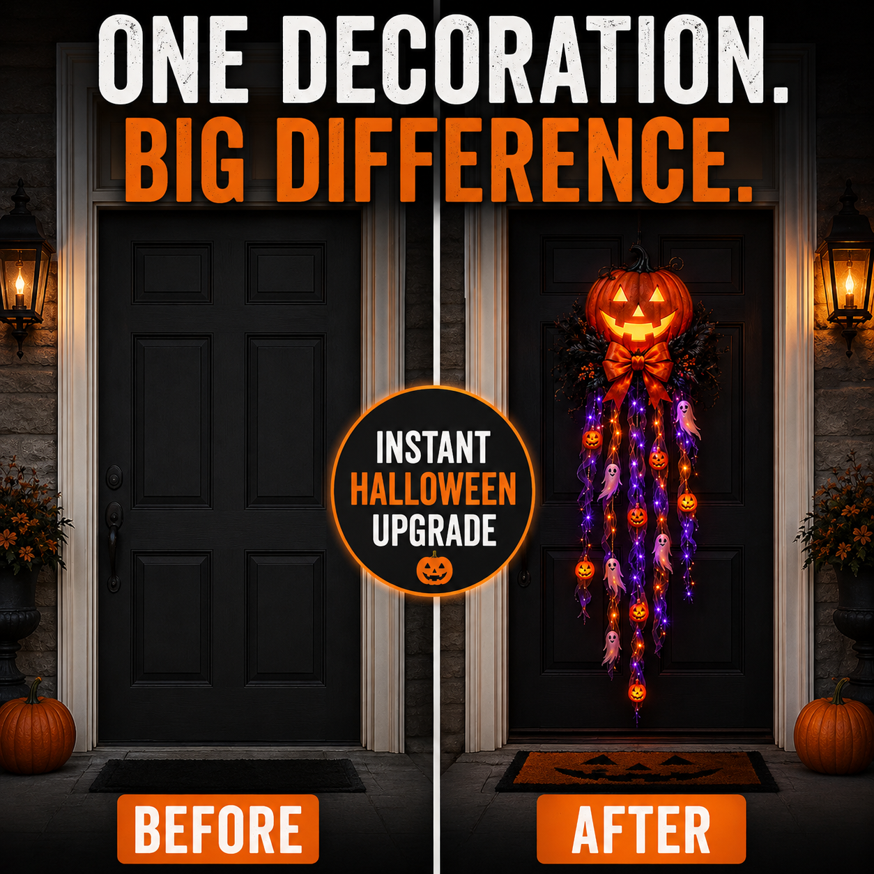 👻 Lighted Pumpkin & Ghost Door Cascade🛒