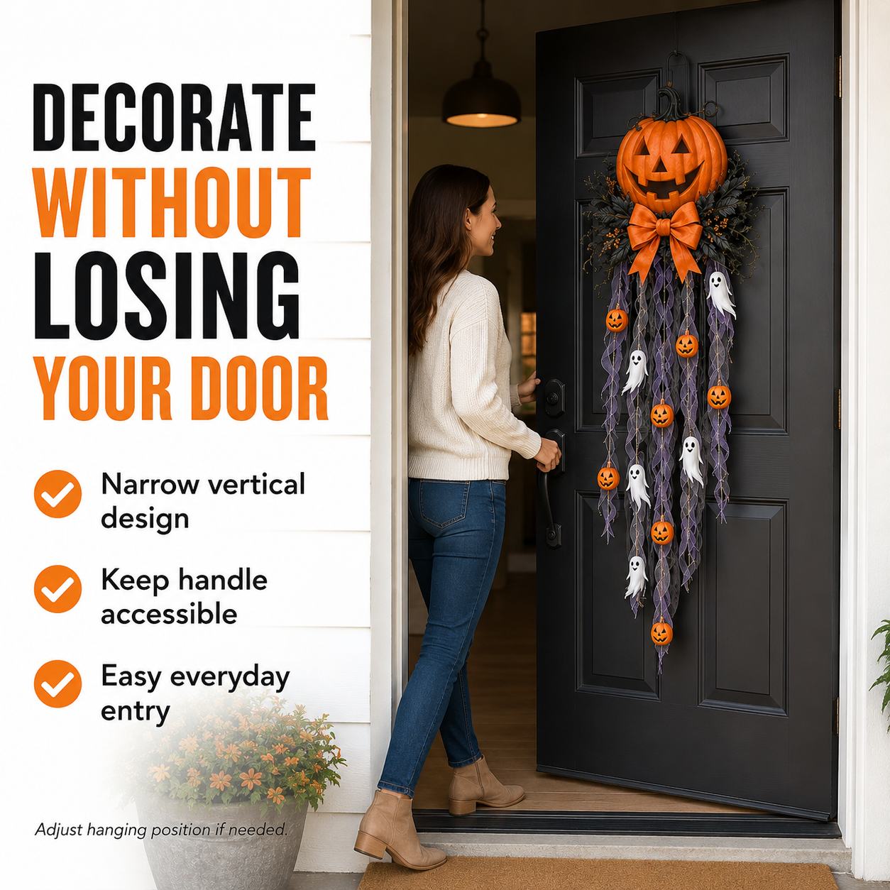 👻 Lighted Pumpkin & Ghost Door Cascade🛒