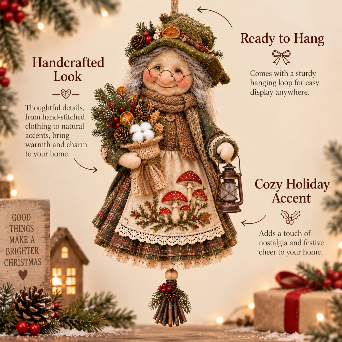 🔥😍Handmade Good Luck Granny 🍀Chase Away Worries, Bring Home Warmth
