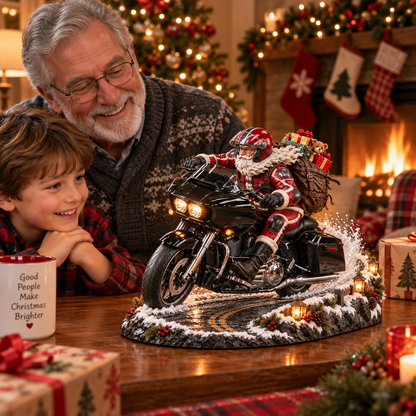 🔥😍Festive Santa Rider – Holiday Motorcycle Keepsake🏍️🎅