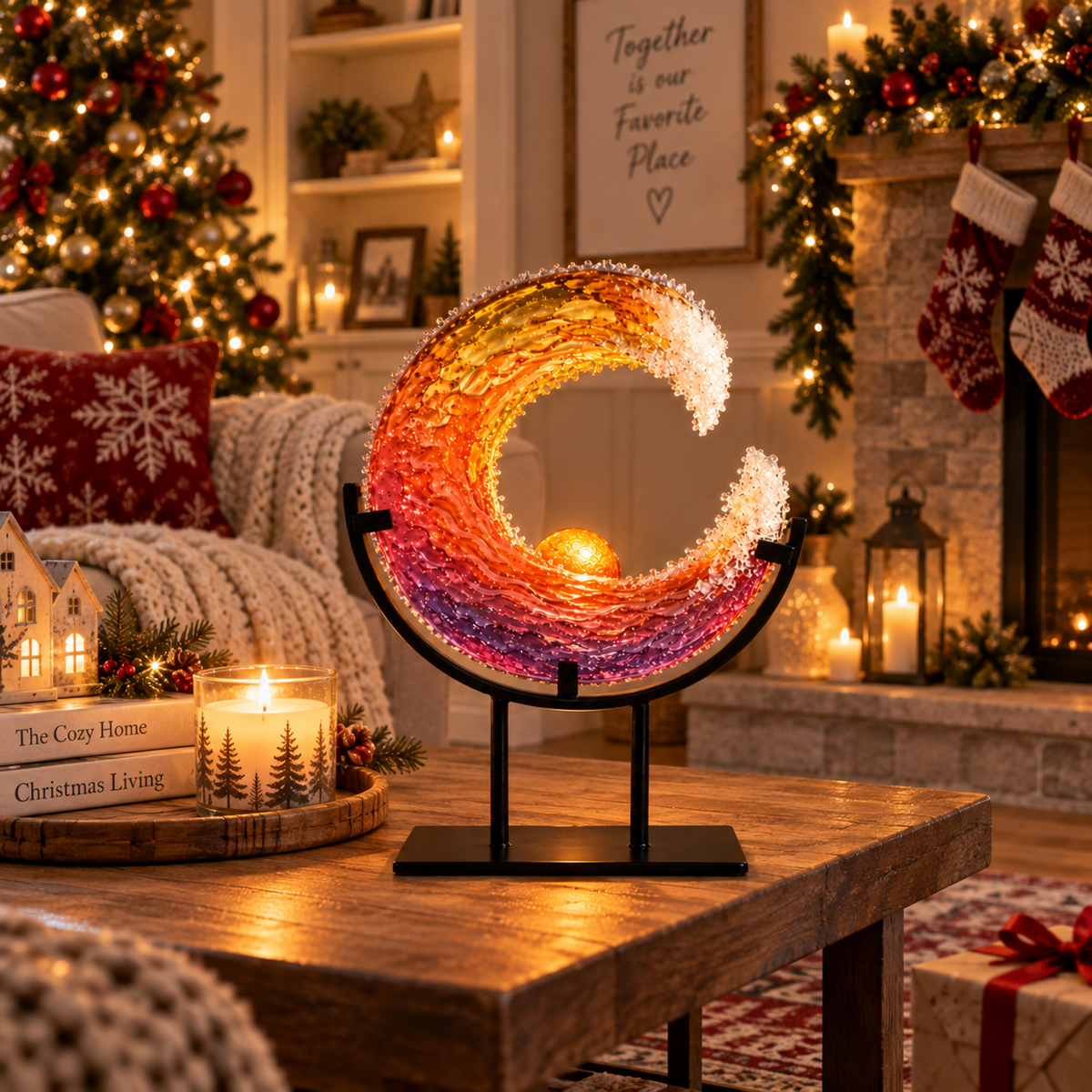 🔥😍Sunset Ocean Wave Sculpture – Coastal Decor & Meaningful Gift