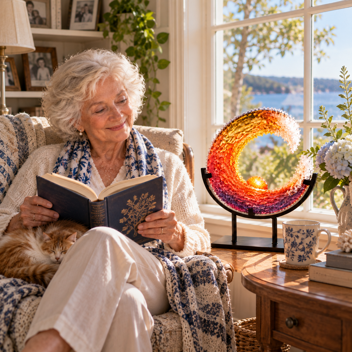 🔥😍Sunset Ocean Wave Sculpture – Coastal Decor & Meaningful Gift